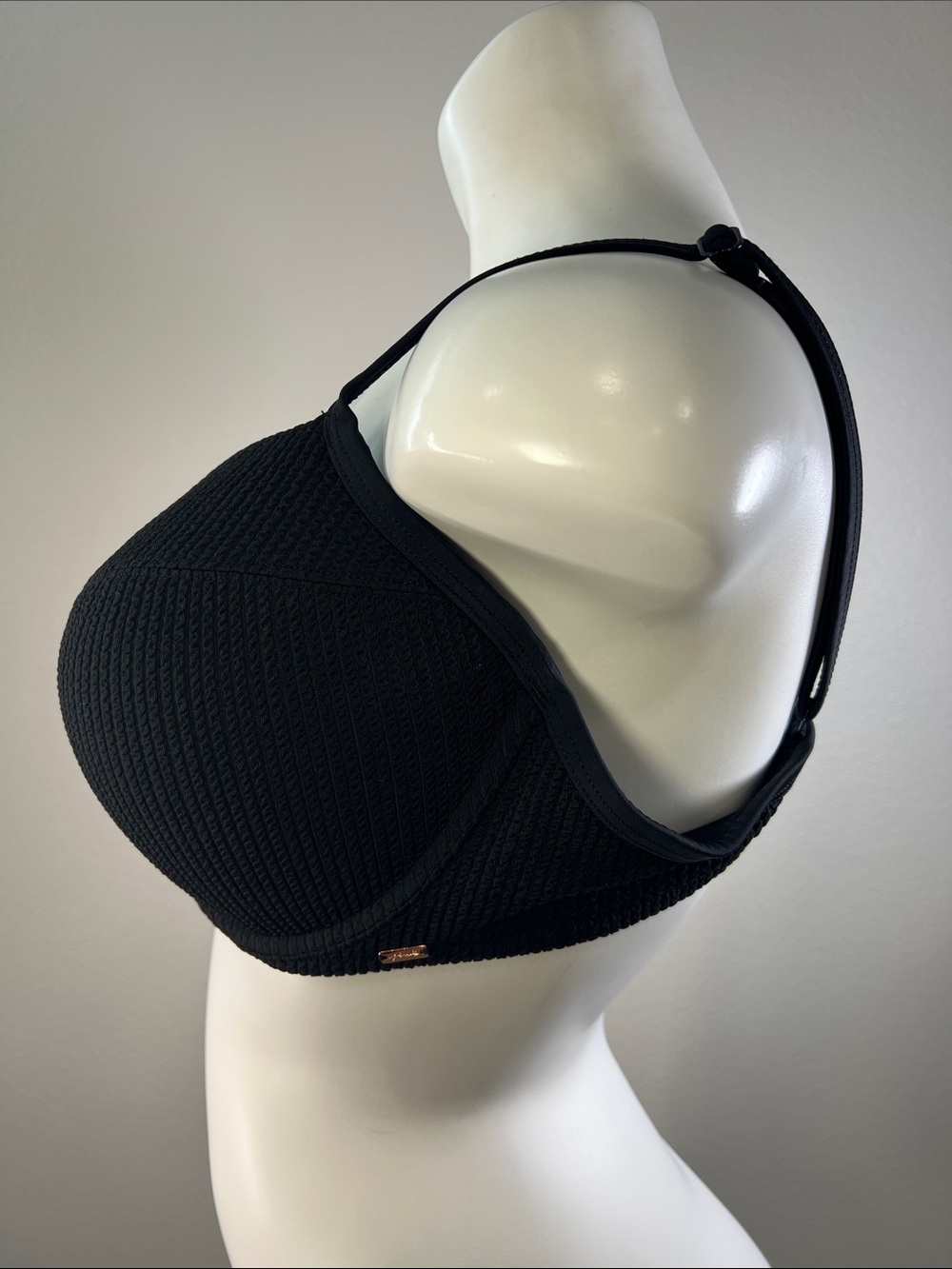 PINK Victoria's Secret Black Textured Bikini Top - Picture 5 of 12